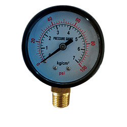 Manometro 2 pulg 0 - 100 psi 1/4 pulg npt inferior metalico