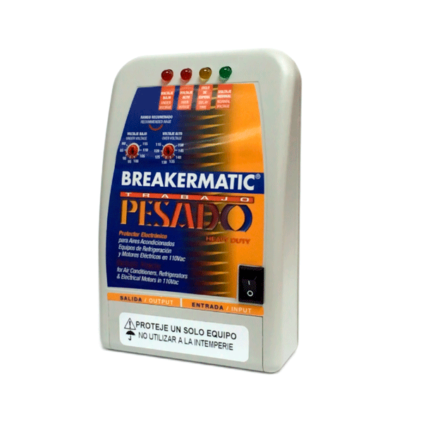 Protector electronico A/A 110V PBE110-m00est BTU BREAKERMATIC trabajo pesado ajustable