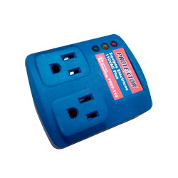 Protector electronico doemstico 110V con supresor peep-110 protektor azul 2 tomas