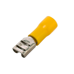 Terminal hembra recto grande con protector amarillo paquete