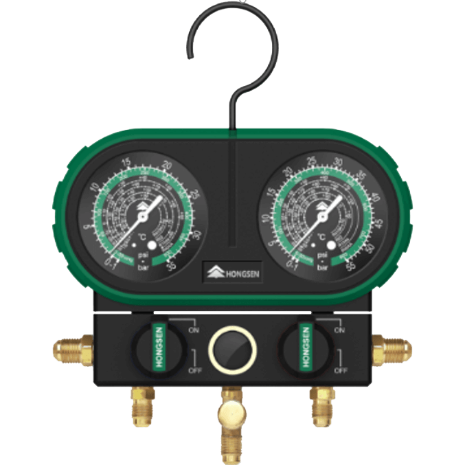 Manometro completo R-22 R-134a R-404A R-410A R-600 con manguera y acople HONGSEN