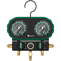 [19450041] Manifold R-22 R-134a R-404a R-410a R-600 with hose and adapter HONGSEN