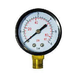 [90240016] Manometro 2 pulg 0 - 90 psi 0-6 bar 1/4 pulg npt inferior metalico