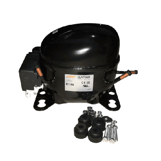 [14090007] Compresor domestico 1/4 HP 786 BTU/h R-134a 110V CSIR LMBP CUBIGEL GUY70NRc